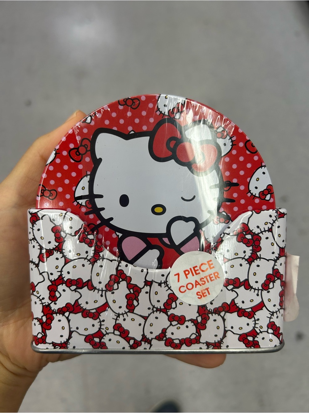 NWT Licensed Hello Kitty Coaster 6pc Set with holder